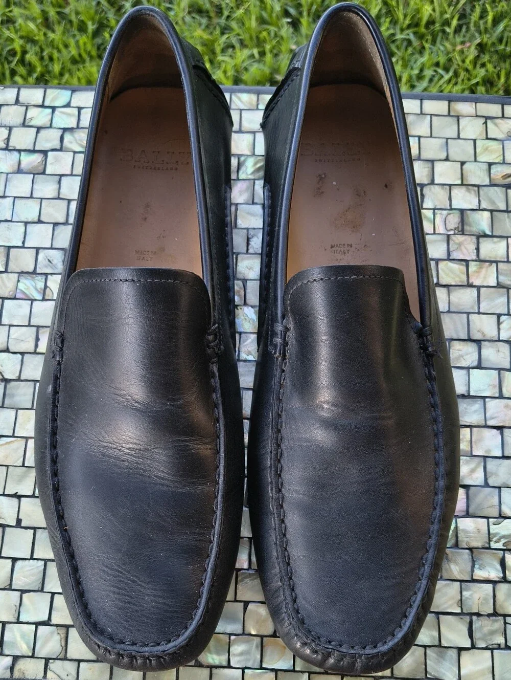 Bally Classic Black Leather Men's Loafers Driving Mocs. Superb! Made In Italy